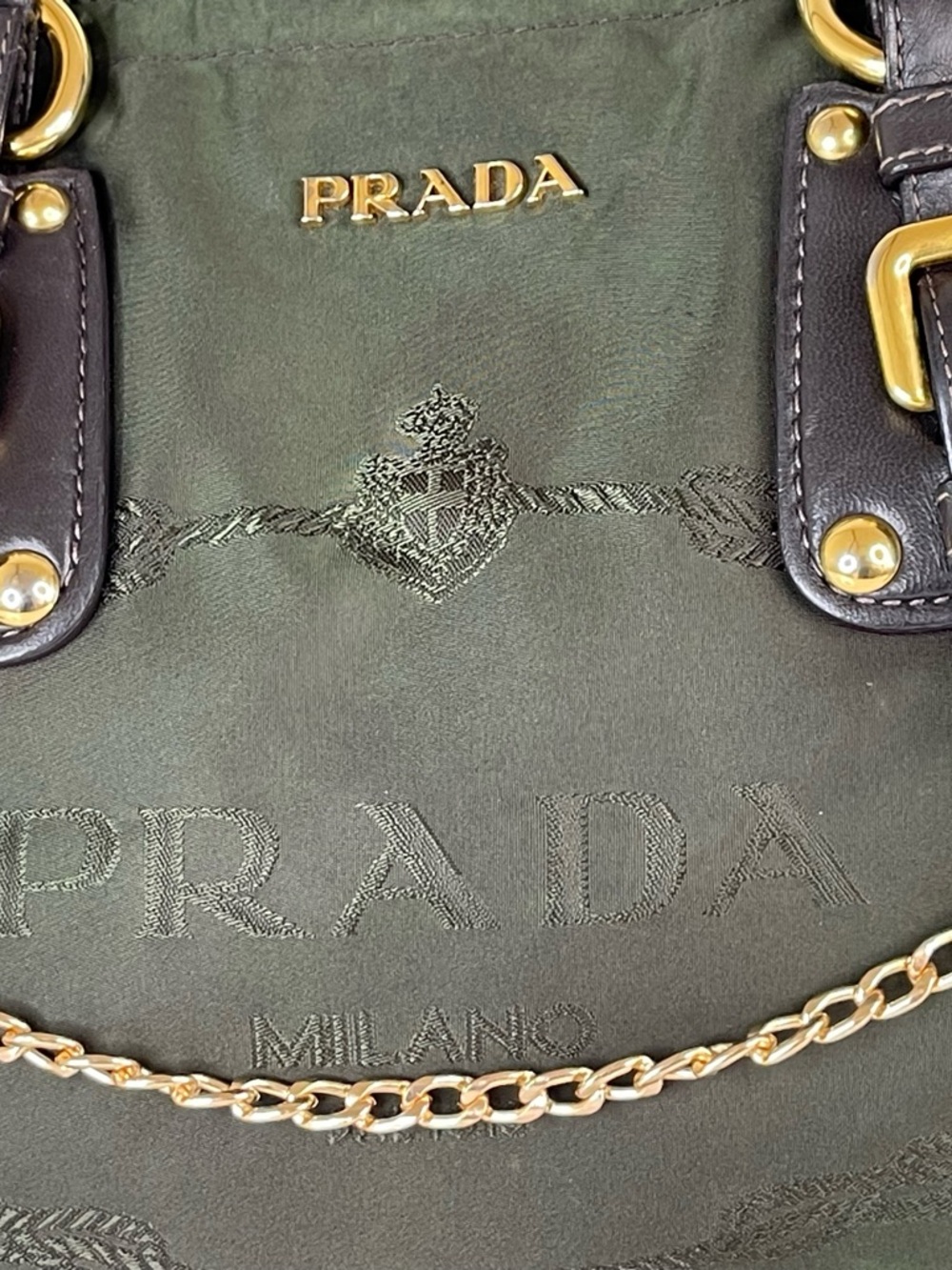 Prada nylon jacquard logo handbag - Picture 2 of 16